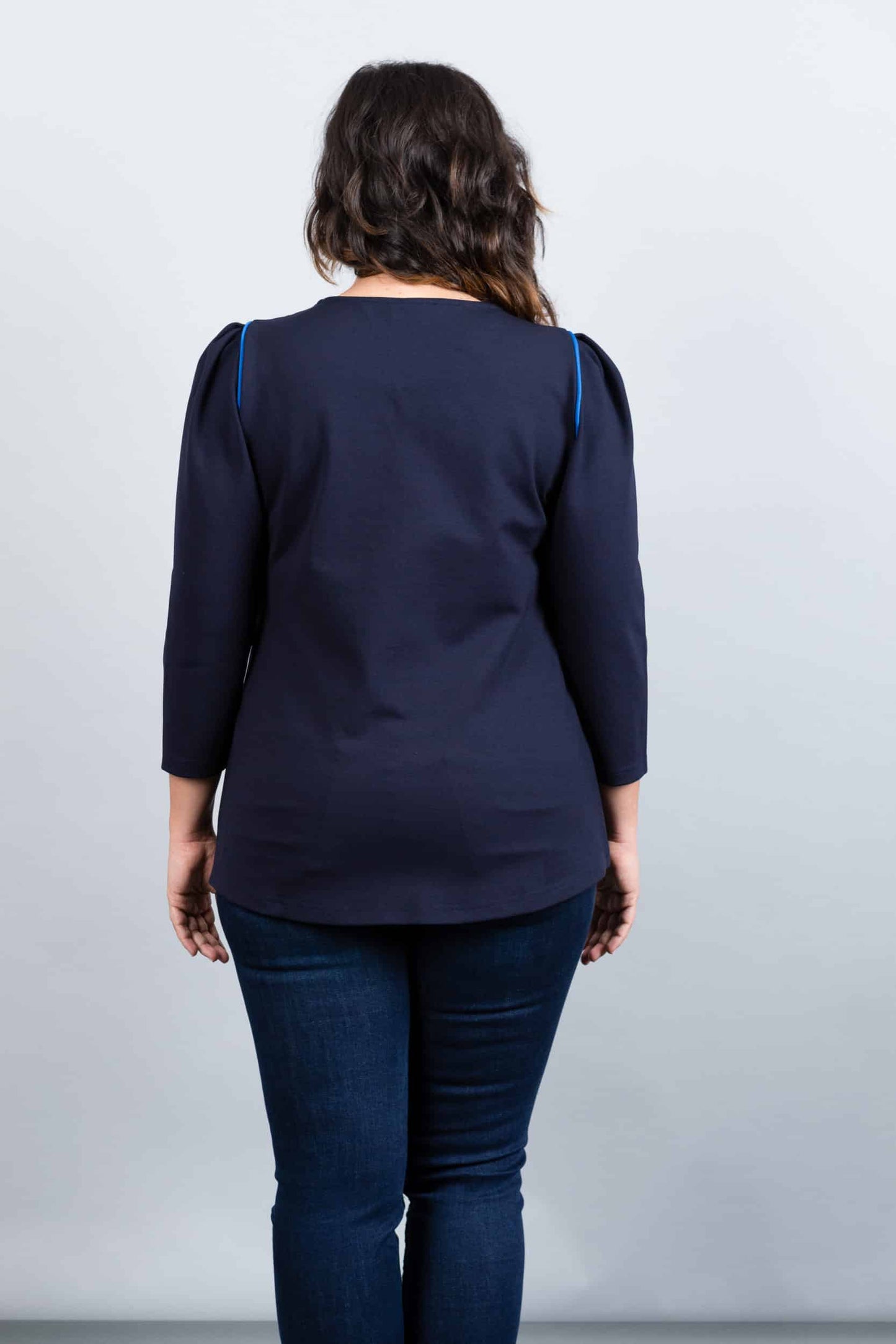 Paris Bleu blouse with blue edging