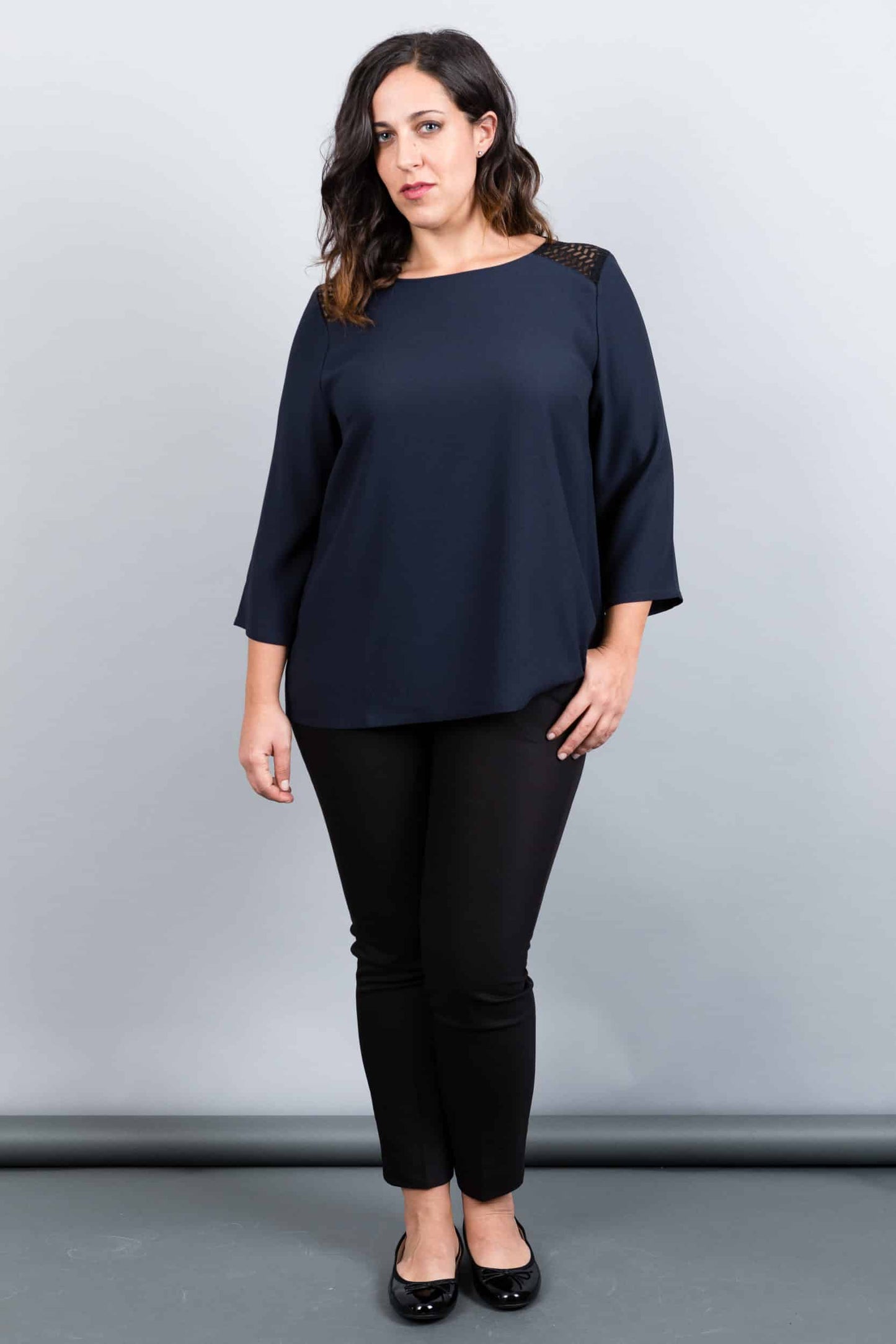 Rome Blouse Blue/Black