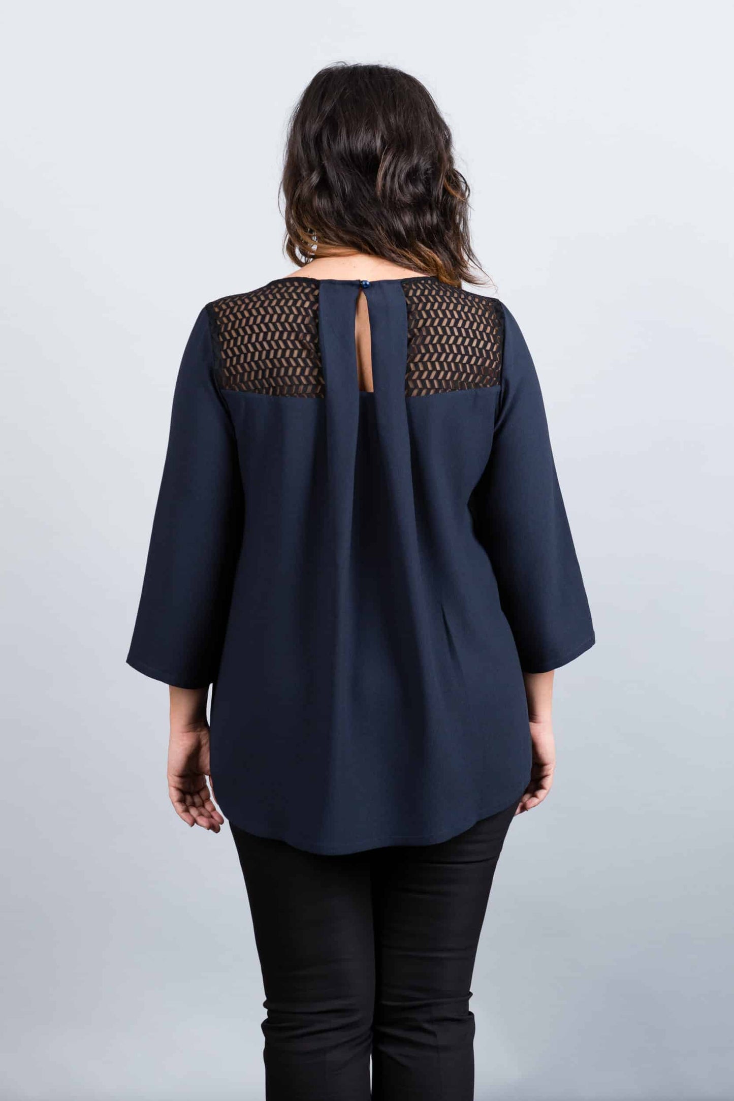 Rome Blouse Blue/Black