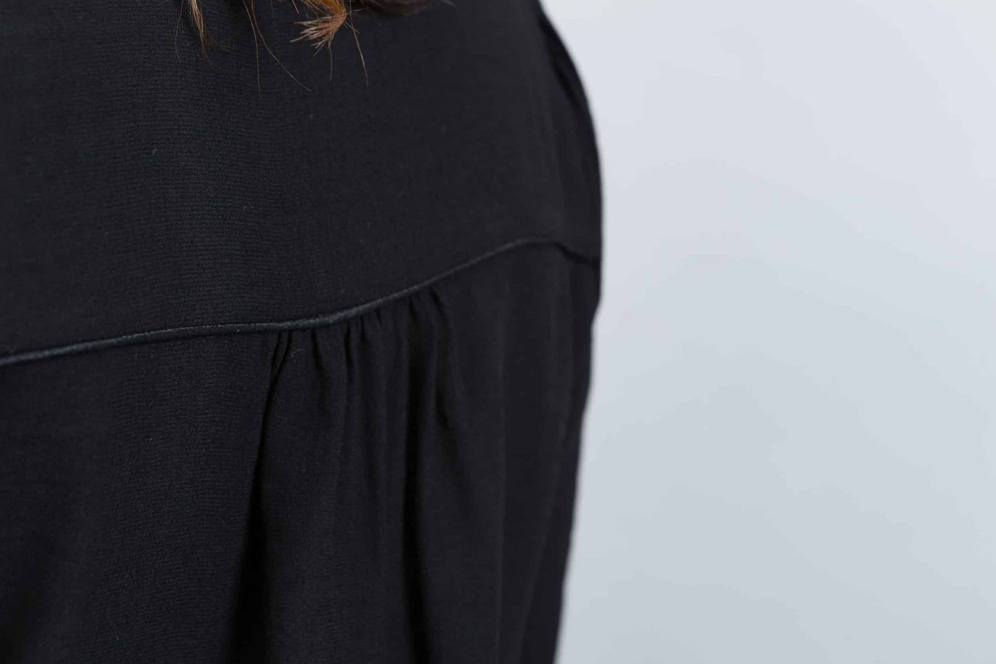 Stockholm black matte &amp; iridescent crepe blouse 